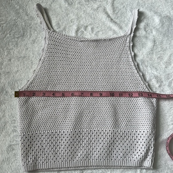 Artitzia Wilfred Womens Soft Crochet Knit Breathable Cottagecore Boho Tank Top M - Picture 5 of 8